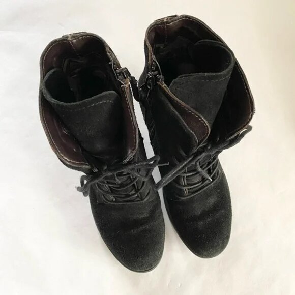 Miz Mooz Sloanne Black Suede Lace Up Boots - Picture 4 of 6